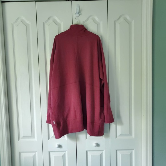 Eddie Bauer Camp Fleece Cardigan 2X Burgundy Soft Open Cozy Layering Casual Long - Picture 15 of 15